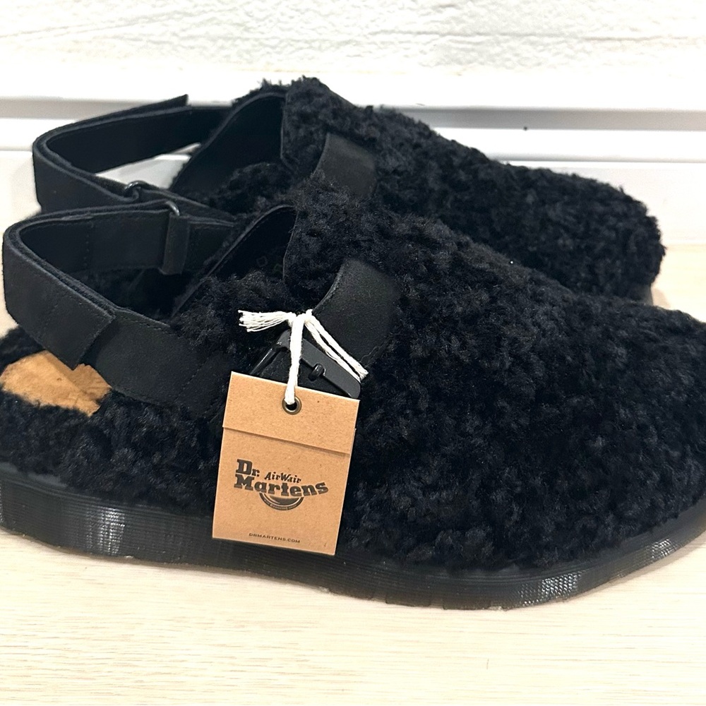 Dr Marten Jorge II Faux Fur Lined Deluxe Borg Slingback Mules Mens Size 13 New